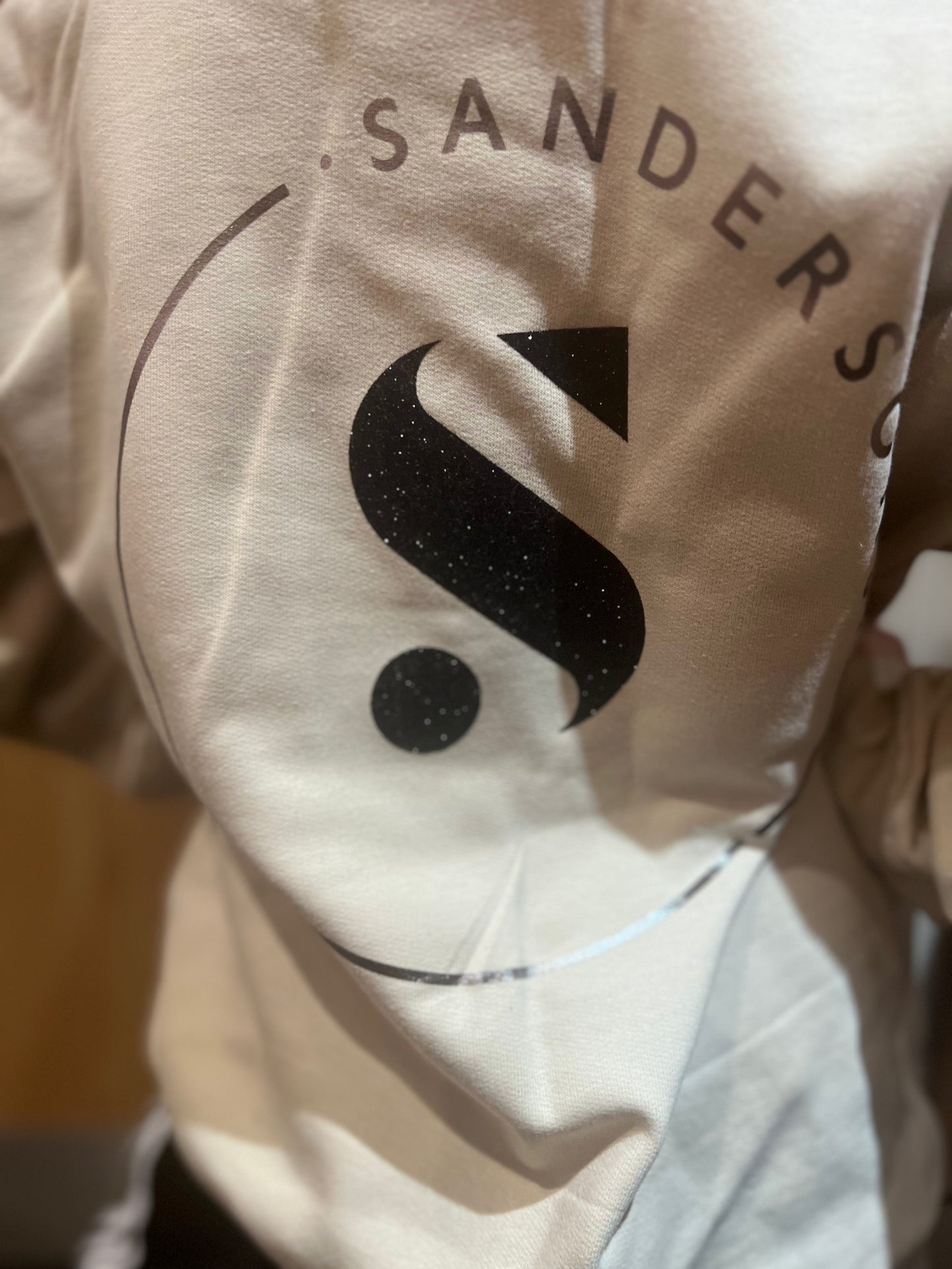 HOODIE PULLOVER SAND & BLACK GLITTER & SILVER METALLIC PRINT- KIDS & ADULT SIZES