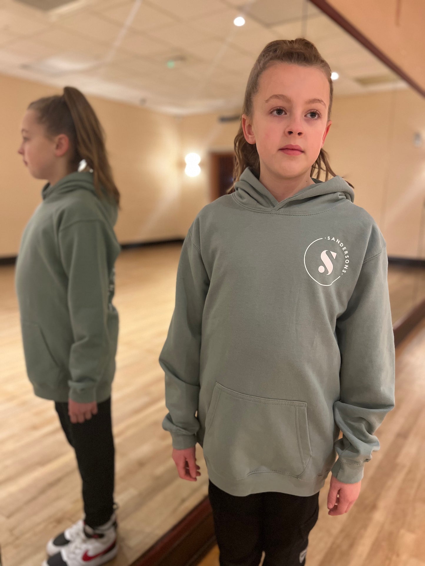 HOODIE PULLOVER DUSTY GREEN - KIDS & ADULT SIZES