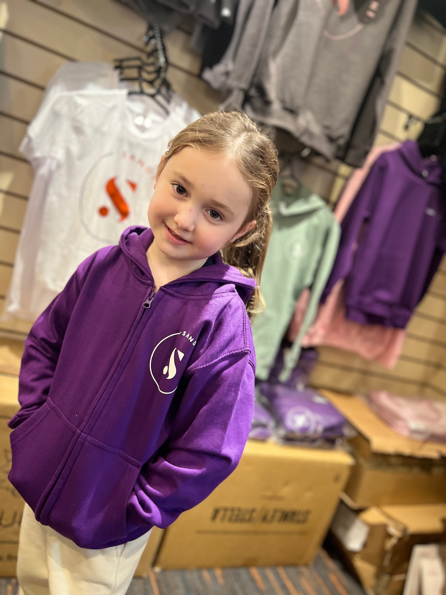 HOODIE ZIP PURPLE- KIDS SIZES