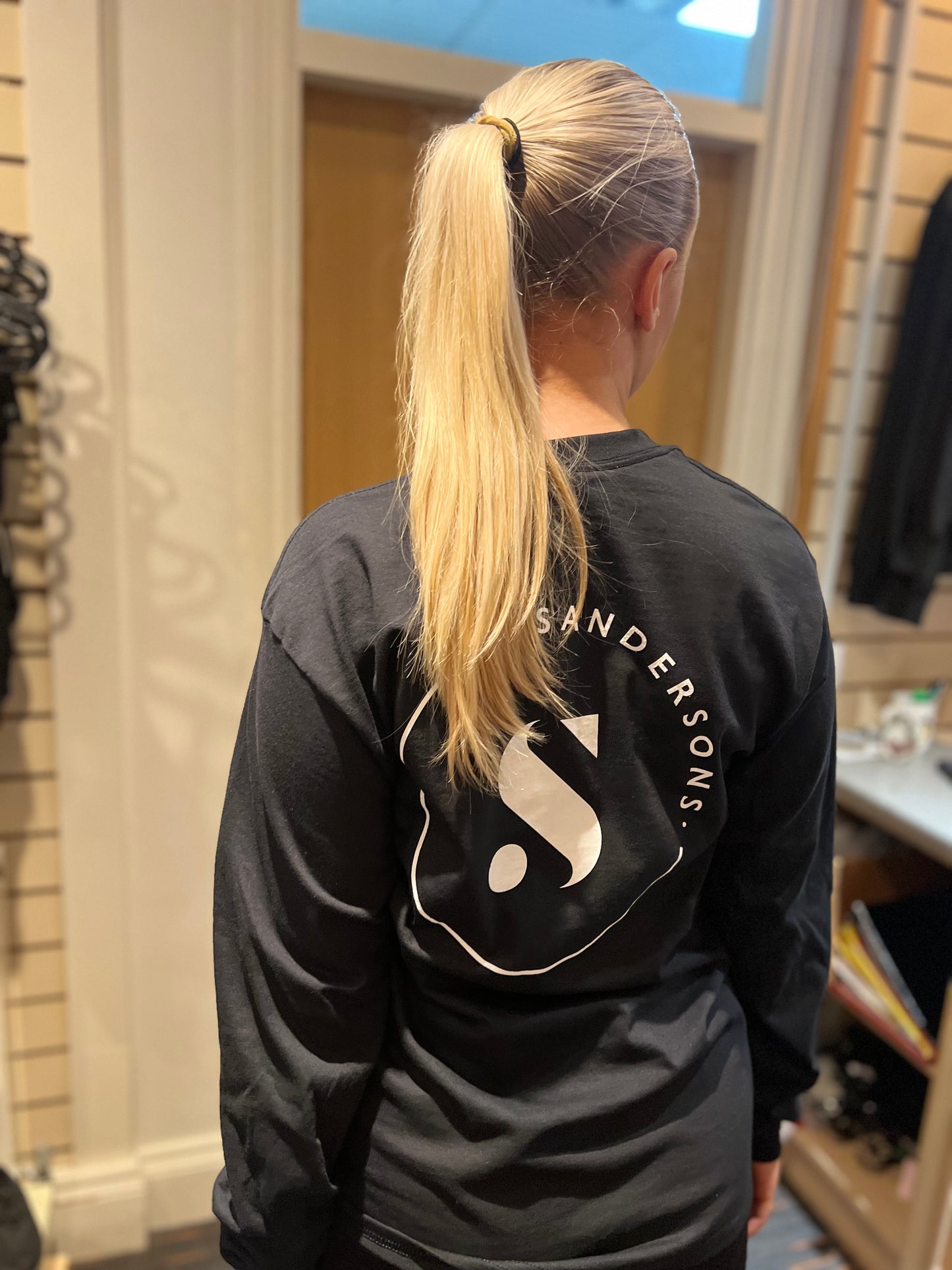 T SHIRT LONG SLEEVED ULTRA BLACK COTTON WITH LOGO ON BACK