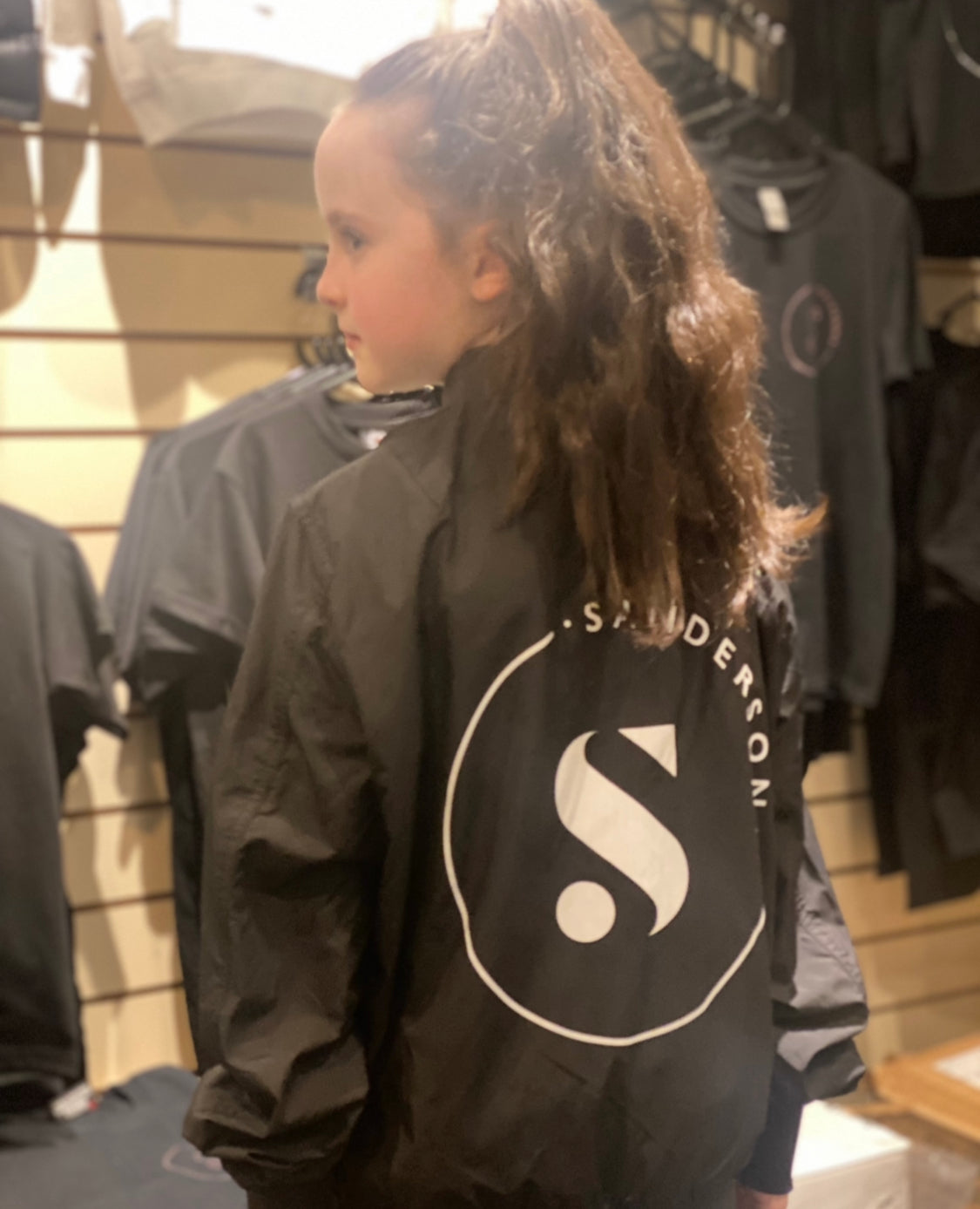 JACKET ZIPPED BOMBER WITH WHITE LOGO ON FRONT & BACK- ADULT SIZES