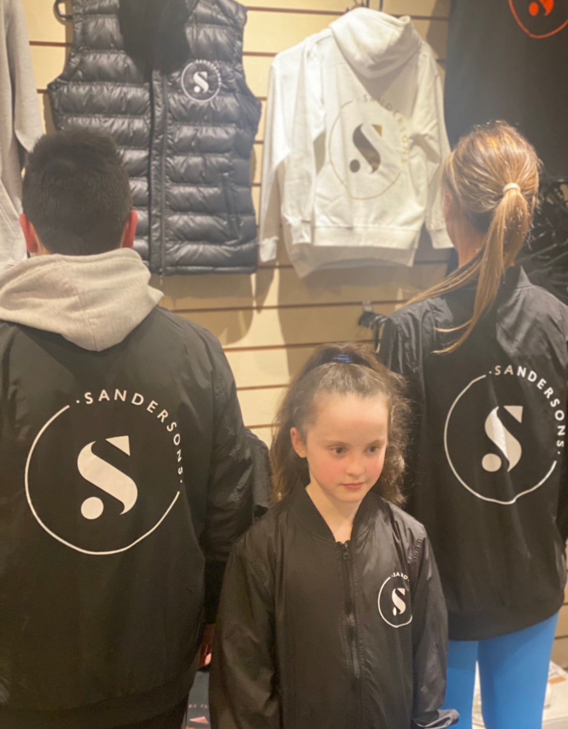 JACKET ZIPPED BOMBER WITH WHITE LOGO ON FRONT & BACK- ADULT SIZES