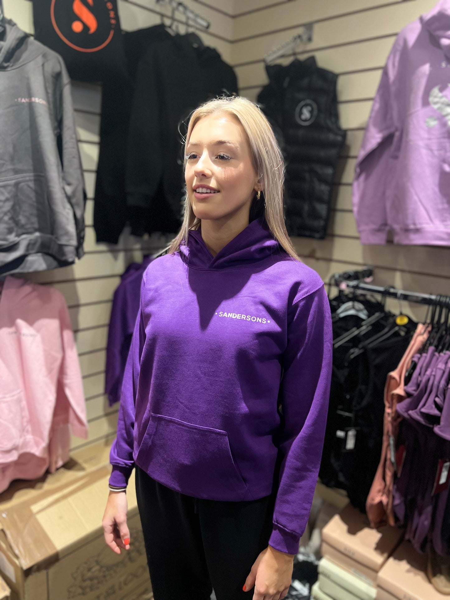 HOODIE PULLOVER PURPLE WITH CRYSTALS- KIDS SIZES