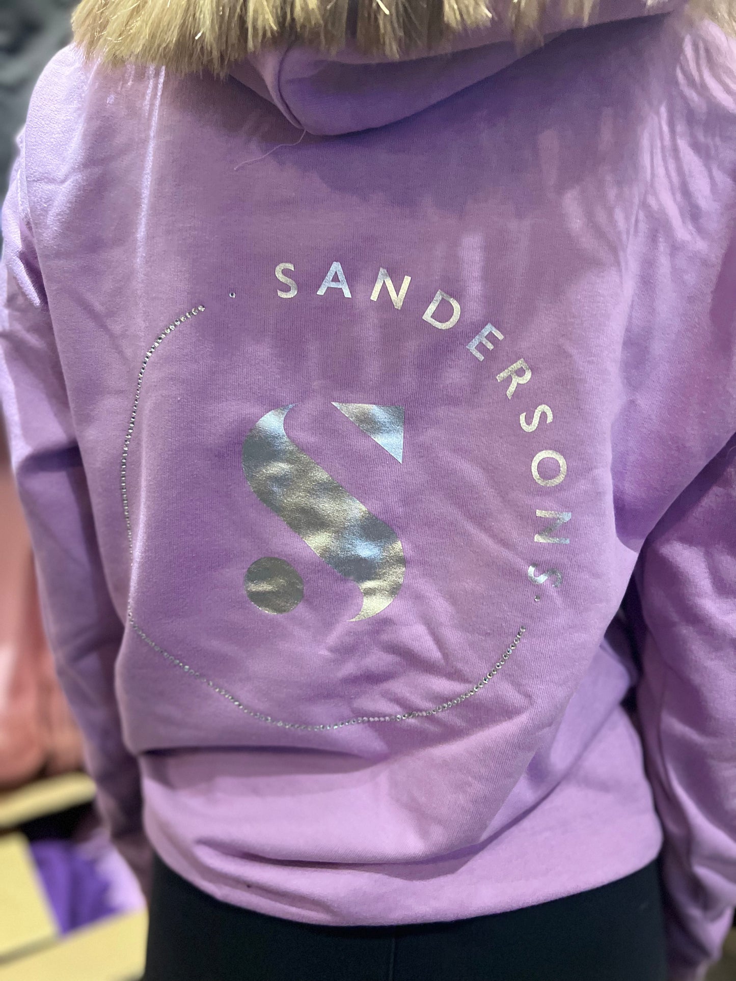 HOODIE PULLOVER LAVENDER WITH CRYSTALS- ADULT SIZES