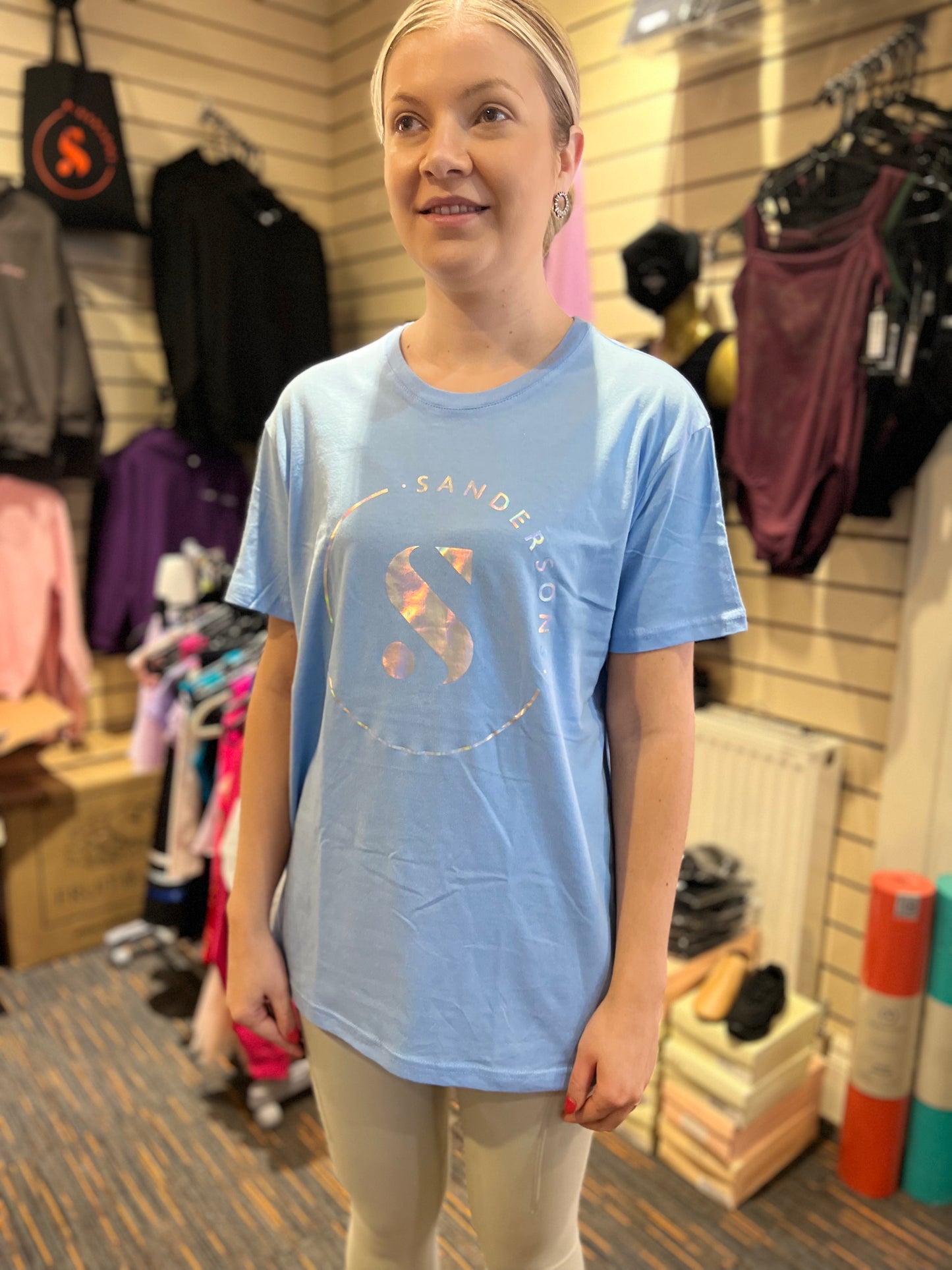 T SHIRT BLUE WITH HOLOGRAPHIC LOGO - KIDS & ADULTS SANDERSONS