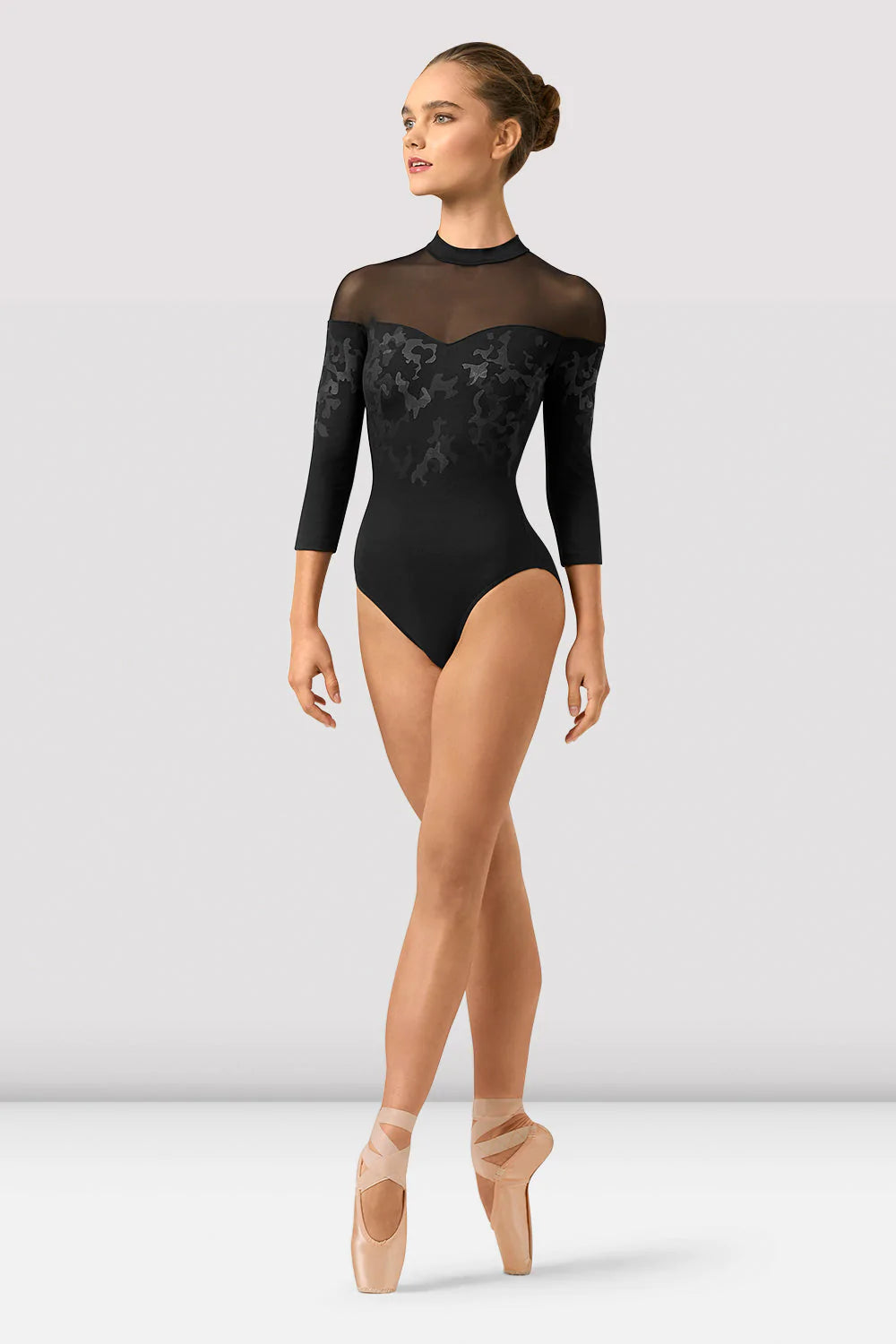 BLOCH LEOTARD BOUTIQUE MIRAGE (CAMO PRINT ZIP BACK 3/4 SLEEVE)