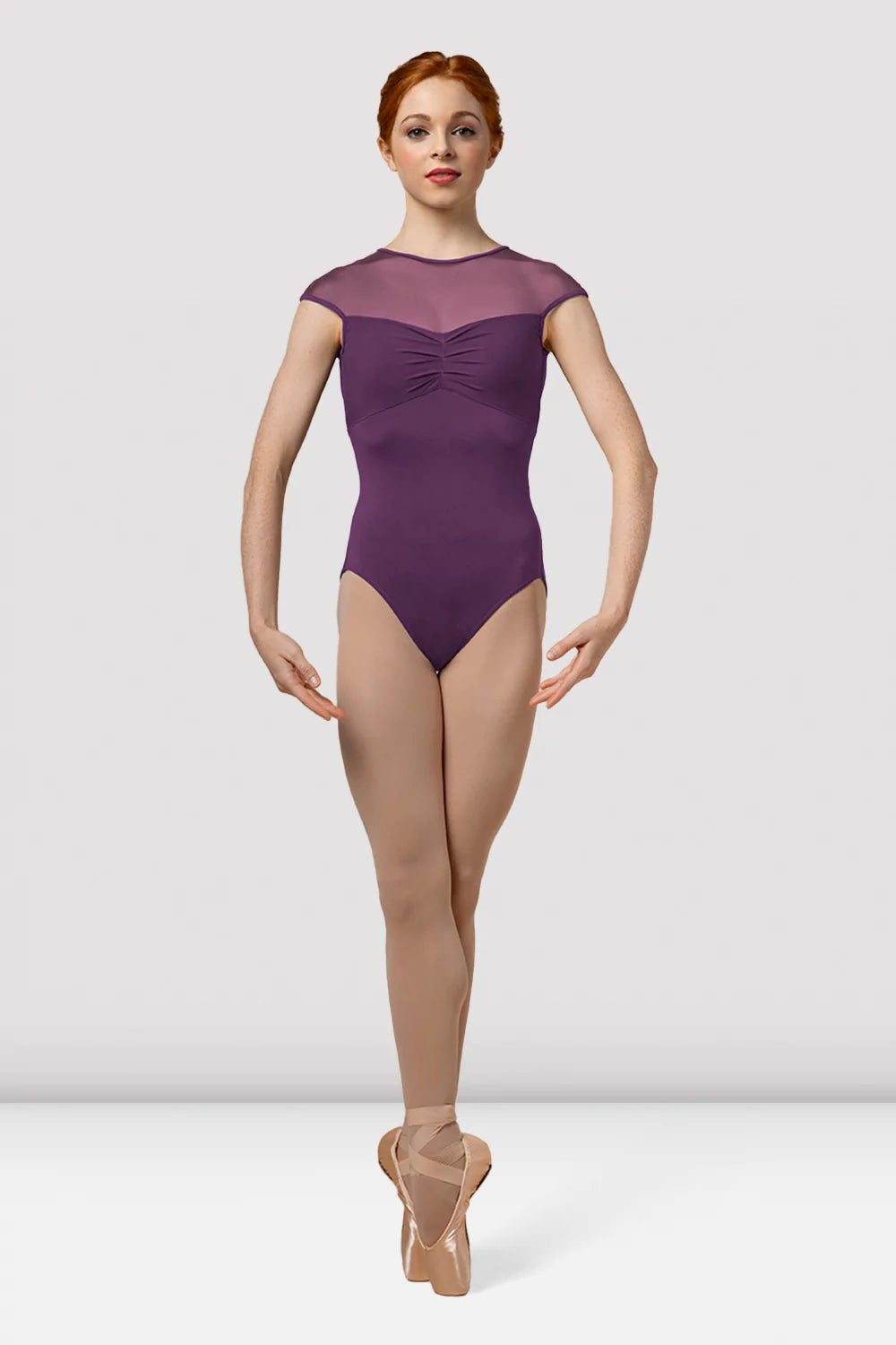 BLOCH MIRELLA SPLICE CAP SLEEVE LEOTARD(HIGH NECK OPEN BACK CAP SLEEVE)