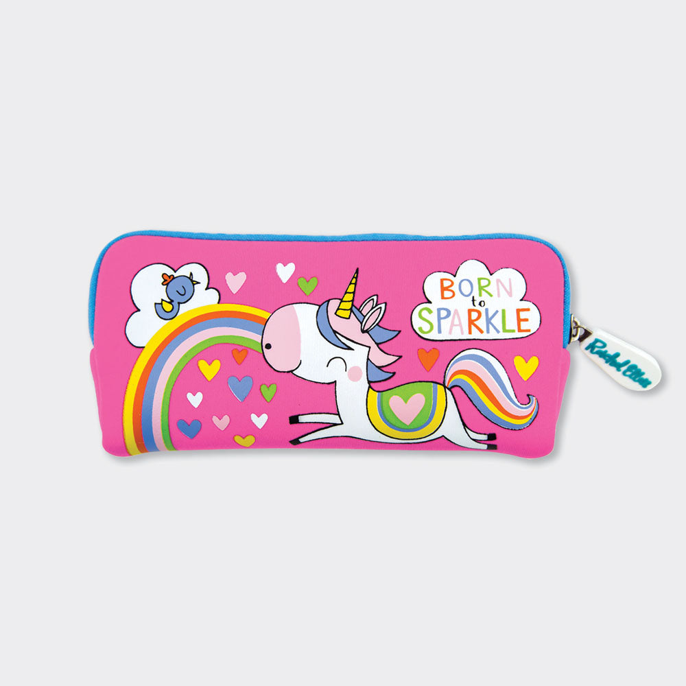 RACHEL ELLEN NEOPRENE PENCIL CASE BORN TO SPARKLE WITH UNICORNS