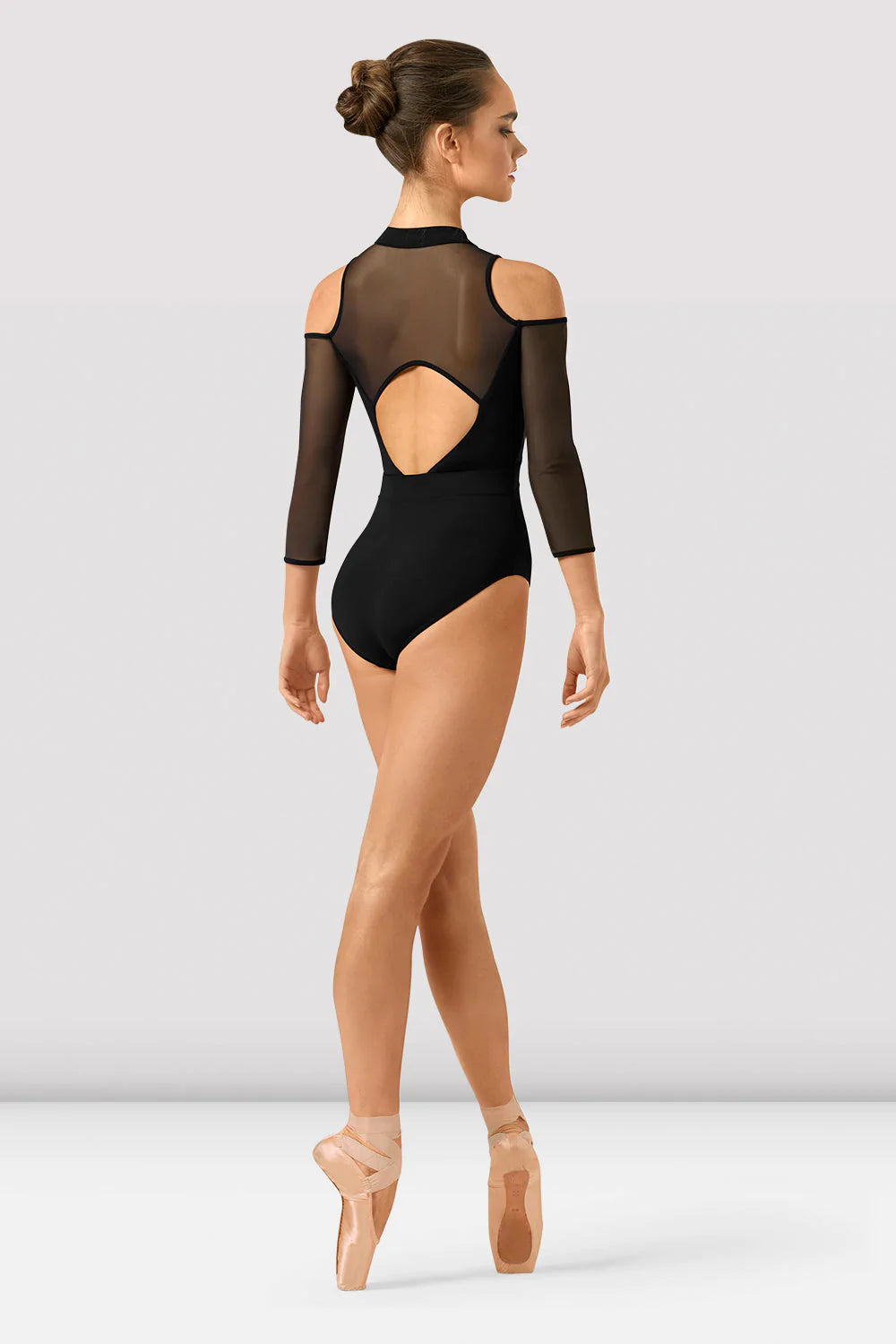 BLOCH LEOTARD INDIANA (CAMO PRINT OPEN BACK 3/4 SLEEVE, COLD SHOULDER)