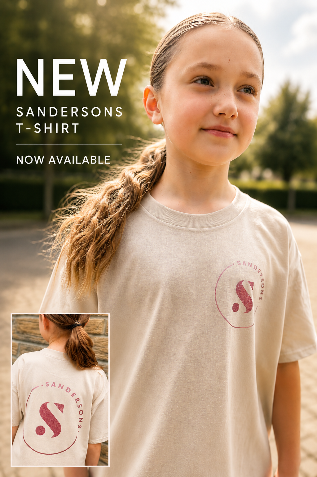 T SHIRT SAND WITH PINK GLITTER & METALLIC- KIDS & ADULT SIZES