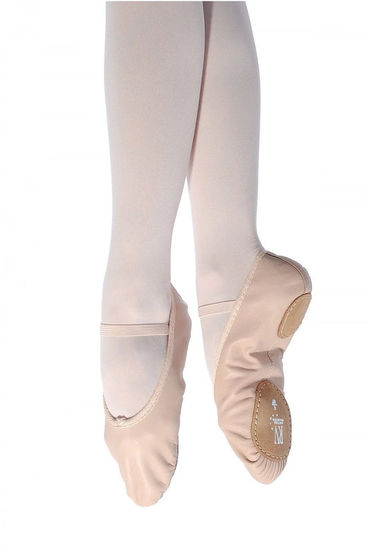 Ballet Shoes Leather Split Sole- Pink
