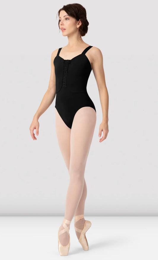 BLOCH THARA LEOTARD BLACK (LACE UP FRONT CAMISOLE)