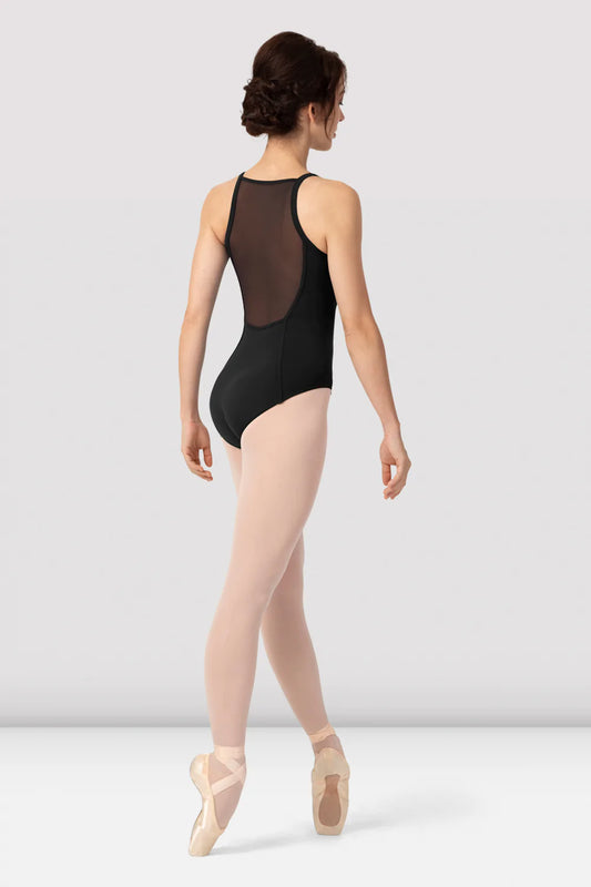 BLOCH AMORY LEOTARD BLACK (SCOOP NECK MESH BACK CAMI)
